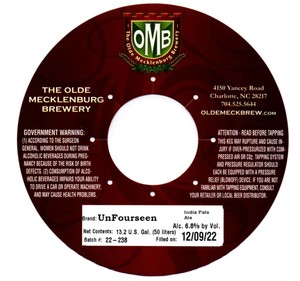 The Olde Mecklenburg Brewery Unfourseen India Pale Ale January 2023