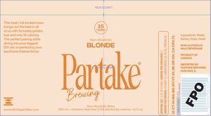 Partake Brewing Blonde January 2023