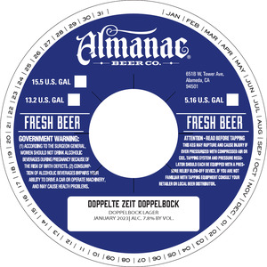 Almanac Beer Co. Doppelte Zeit Doppelbock January 2023