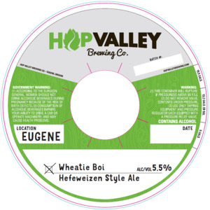 Hop Valley Brewing Co. Wheatie Boi