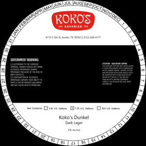 Koko's Dunkel Dark Lager 