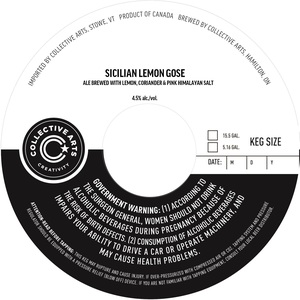 Collective Arts Sicilian Lemon Gose