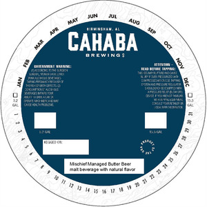 Cahaba Brewing Co. Mischief Managed Butter Beer January 2023