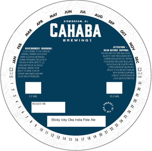 Cahaba Brewing Co. Sticky Icky Oka India Pale Ale