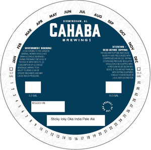 Cahaba Brewing Co. Sticky Icky Oka India Pale Ale January 2023