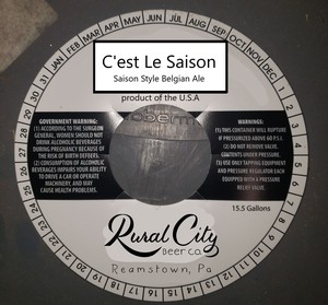 Rural City Beer Co. C'est Le Saison January 2023