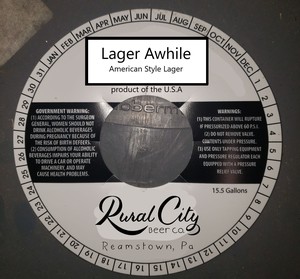 Rural City Beer Co. Lager Awhile January 2023