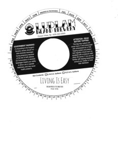 Living Is Easy Berliner Weisse Style Wheat Beer January 2023