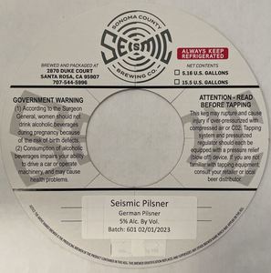 Seismic German Pilsner January 2023