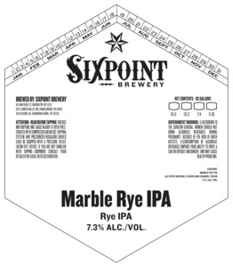 Sixpoint Marble Rye IPA January 2023