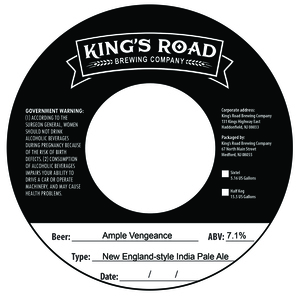 King's Road Brewing Company Ample Vengeance New England-style India Pale Ale