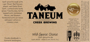 Taneum Creek Brewing Wild Goose Chase January 2023