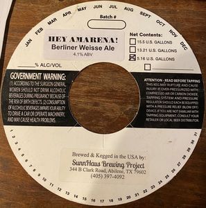 Sunnhaus Brewing Project Hey Amarena! Berliner Weisse Ale January 2023