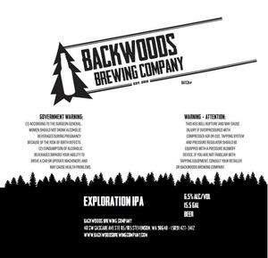 Backwoods Brewing Company Exploration IPA January 2023