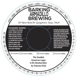 Barking Armadillo Brewing The Sandlot American Lager January 2023