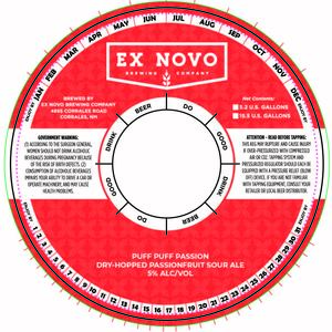 Ex Novo Brewing Company Puff Puff Passion January 2023