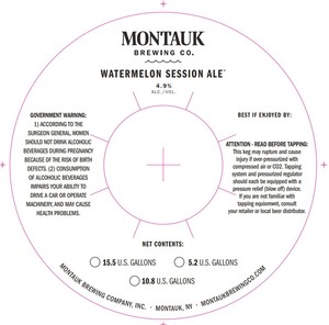 Montauk Brewing Company Watermelon Session Ale January 2023