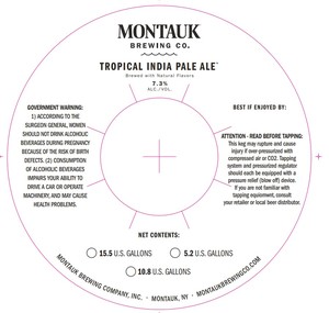 Montauk Brewing Company Tropical India Pale Ale January 2023