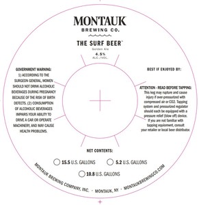 Montauk Brewing Company The Surf Beer Golden Ale January 2023
