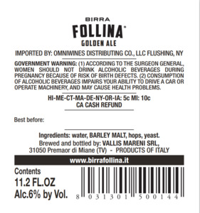 Birra Follina Golden Ale January 2023