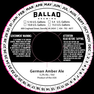Ballad Brewing German Amber Ale