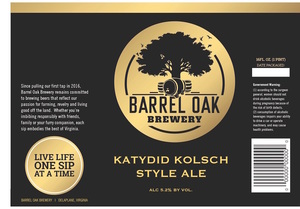 Barrel Oak Brewery Katydid Kolsch Style Ale