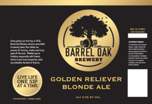Barrel Oak Brewery Golden Reliever Blonde Ale