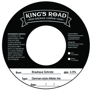 King's Road Brewing Company Brauhaus Schmitz German-style Altbier Ale