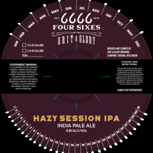 6666 Grit & Glory Hazy Session IPA February 2023