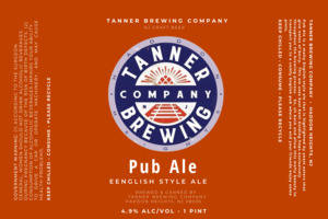 Tanner Brewing Comapny Pub Ale January 2023
