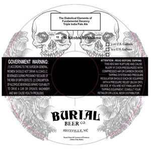 Burial Beer Co. The Diabolical Elements Of Fundamental Decency
