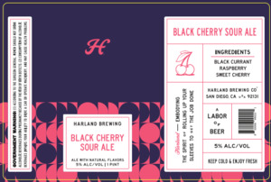 Harland Brewing Co Black Cherry Sour Ale January 2023