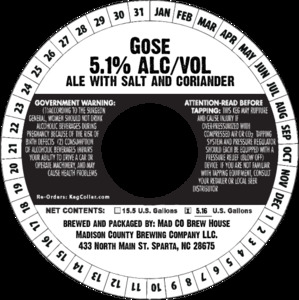 Mad Co Brew House Gose January 2023