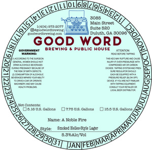 Good Word Brewing A Noble Fire January 2023