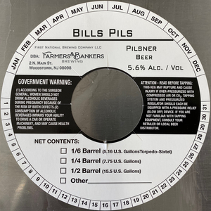 Farmers & Bankers Brewing Bill's Pils Pilsner Beer