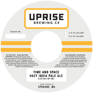Uprise Brewing Co Time And Space Hazy India Pale Ale
