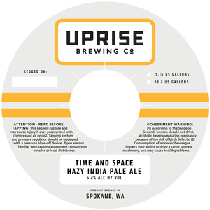 Uprise Brewing Co Time And Space Hazy India Pale Ale