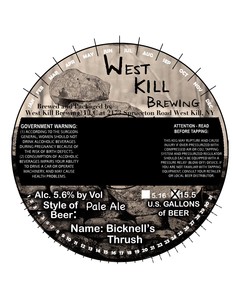 West Kill Brewing Bicknell's Thrush January 2023