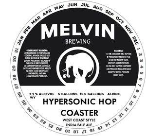 Melvin Brewing Hypersonic Hop Coaster January 2023