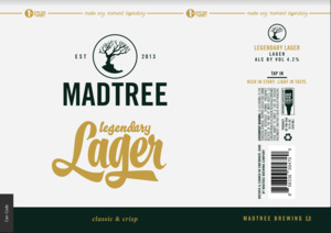 Madtree Brewing Co Legendary Lager February 2023