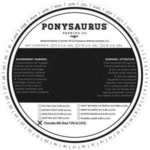 Ponysaurus Brewing Chocolate Milk Stout