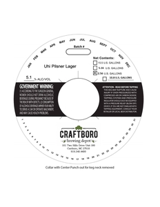 Craftboro Brewing Depot Uhi Pilsner Lager