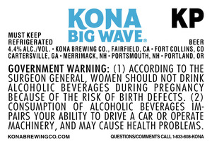 Kona Brewing Co. Kona Big Wave February 2023
