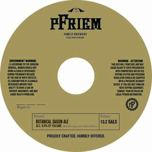 Pfriem Family Brewers Botanical Saison Ale