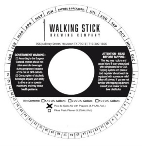 Walking Stick Brewing Company Pico De Gallo Ale February 2023
