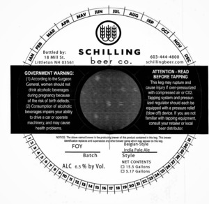 Schilling Beer Co. Foy