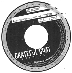 Grateful Goat Brewing Cranberry Wheat February 2023