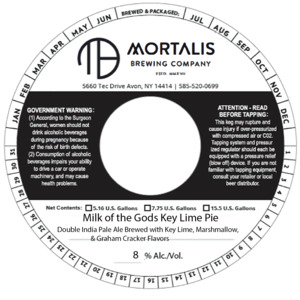 Mortalis Brewing Company Milk Of The Gods Key Lime Pie