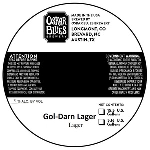 Oskar Blues Brewery Gol Darn Lager