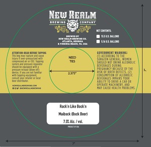 New Realm Brewing Company Rock'n Like Bock'n